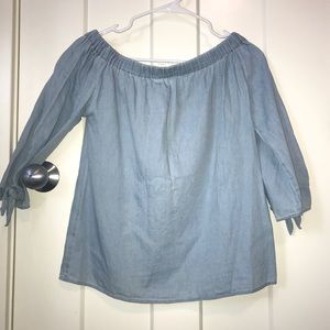 Jean off the shoulder top